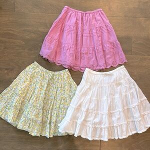 Mini Boden Tiered Cotton Skirts, Lot of 3 Skirts, Size 5-6Y.